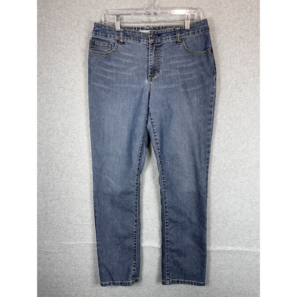 Denim - Chicos Platinum Denim Jeans Womens 2 Short Blue Ultimate Fit Slim Leg Stretch